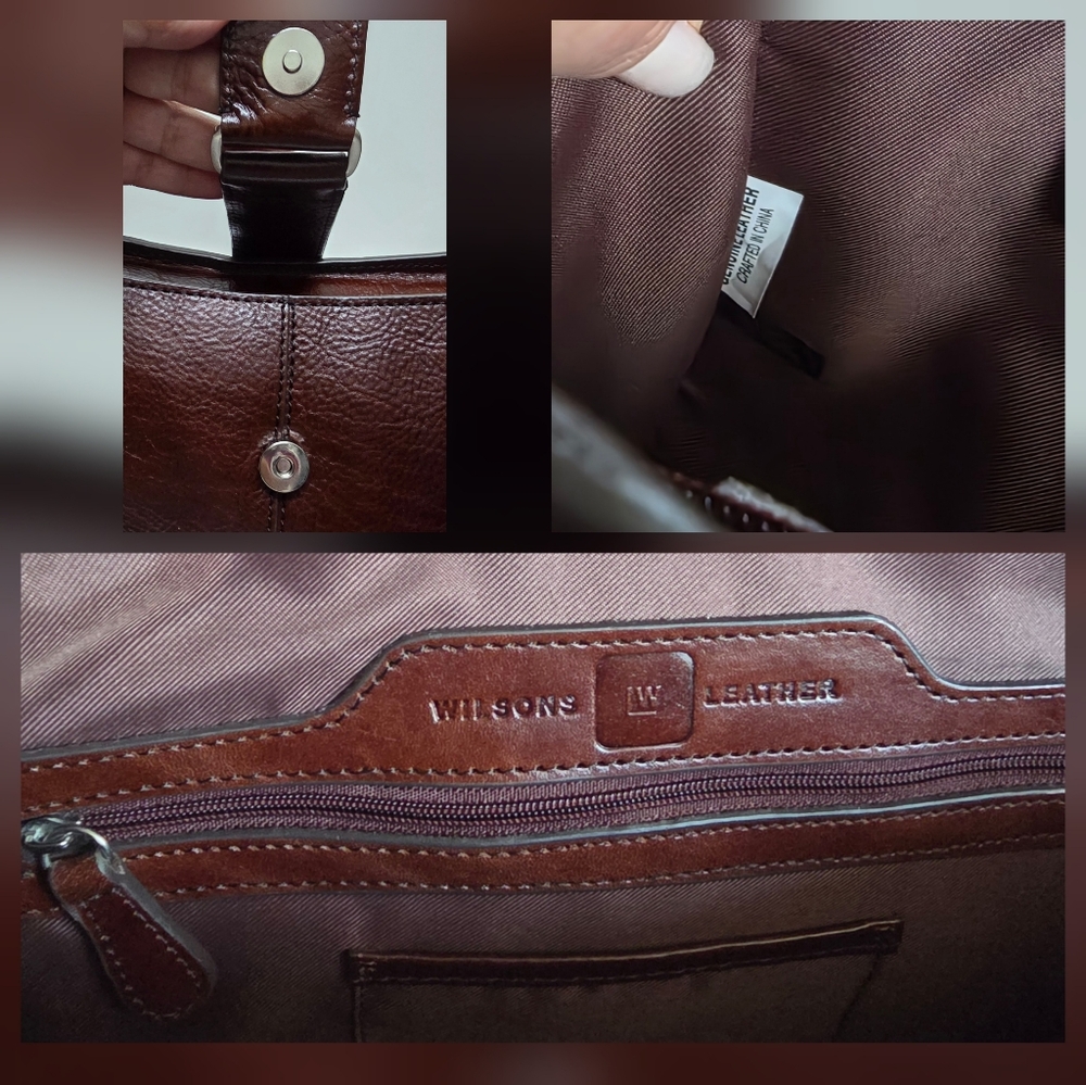 WILSONS LEATHER Leather Satchel/Shoulder Bag Excellent Used Condition - Picture 15 of 16